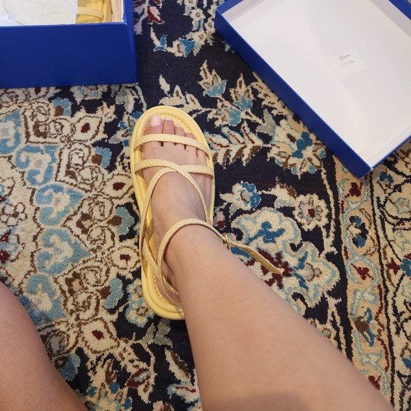 HP🎉 NWB Stuart Weitzman "Summerlift" Rafia Platform Sandals in Wheat - Picture 5 of 5